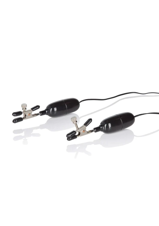 klamerki wibrujące Vibrating Nipple Clamps Black