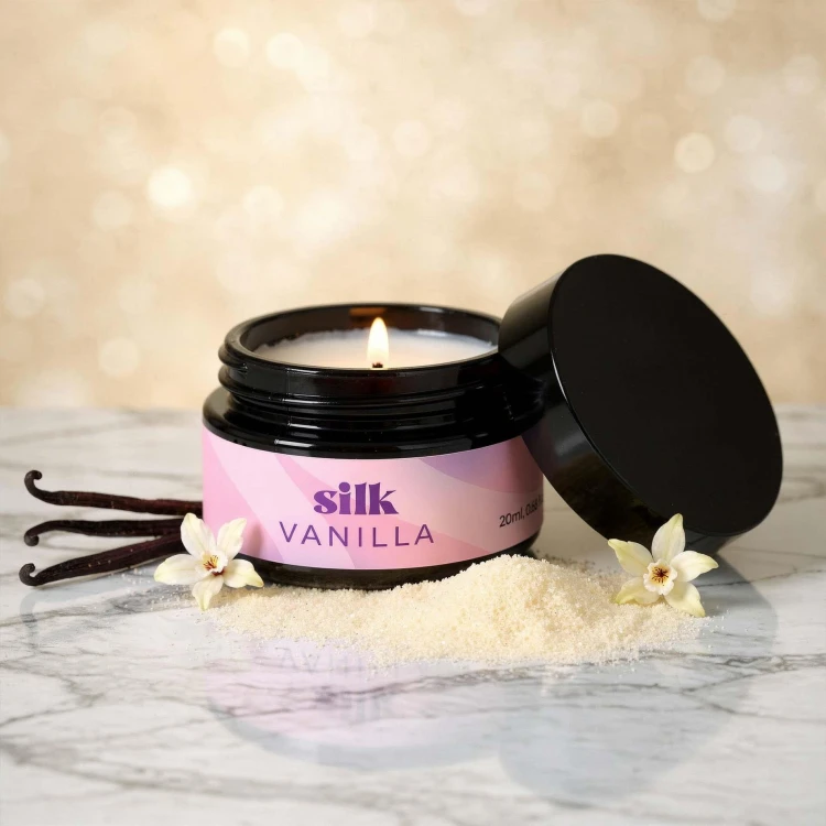świeca do masażu CRUSHIOUS SILK MASSAGE CANDLE WITH PHEROMONES AND VANILLA SCENT