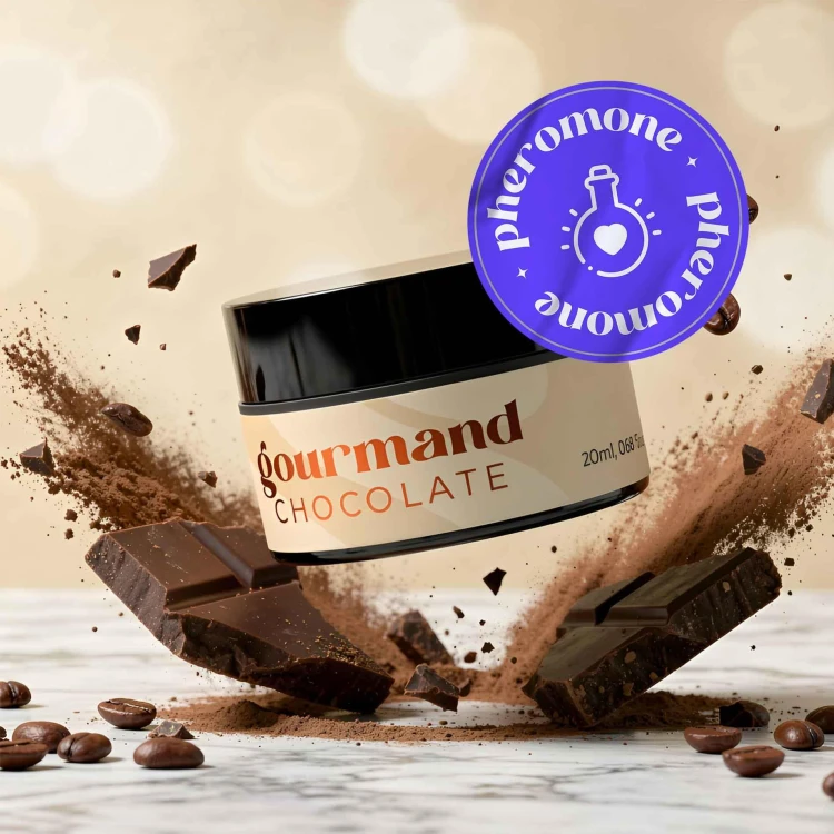 świeca do masażu CRUSHIOUS GOURMAND MASSAGE CANDLE WITH PHEROMONES AND CHOCOLATE SCENT
