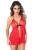 koszulka Peek-a-boo Ruffle Babydoll Red S/M