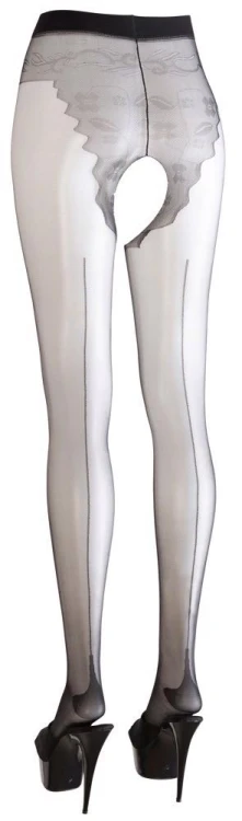 garter stockings  Crotchless tights 1