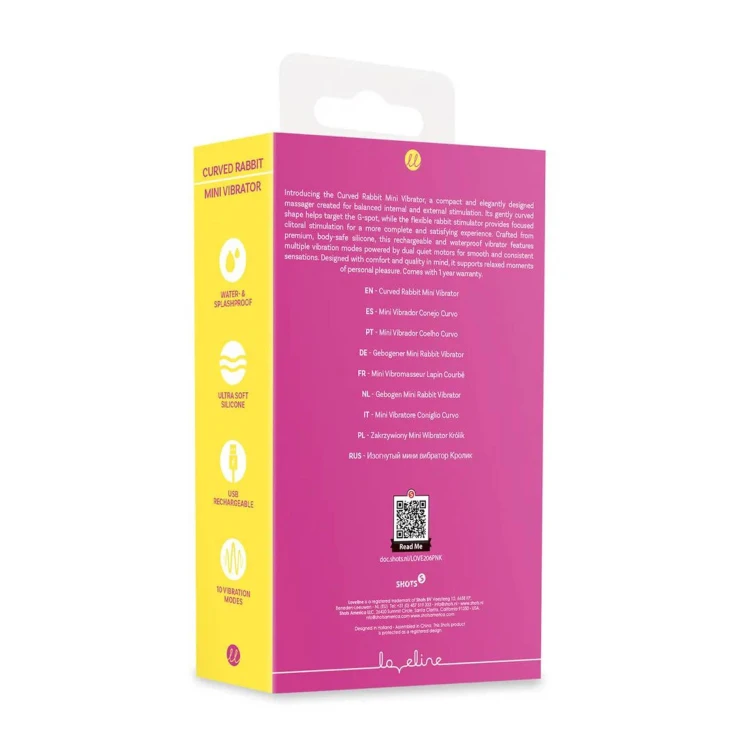 wibrator Mini Curved Rabbit Vibrator Pink