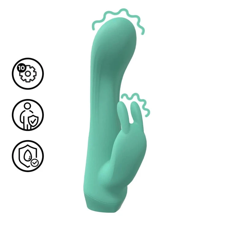 wibrator Mini Dual Rabbit Vibrator Green
