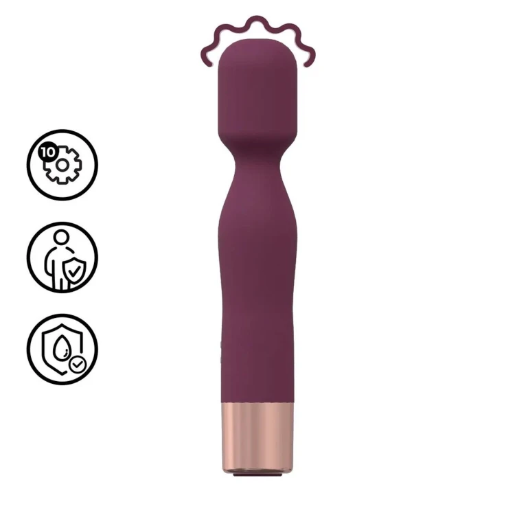 wibrator Mini Classic Wand Vibrator Burgundy