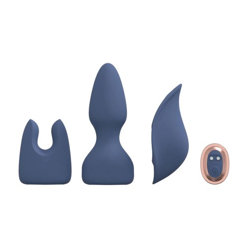 zestaw wibratorów  Interchangeable Vibrator Kit Blue