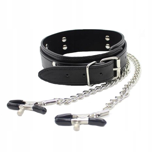 Obroża-Collar-With-Nipple-Clamps-Podniecająca-obroża-na-szyję-z-klamerkami-na-sutki-marki-Fetish-Addict.jpg