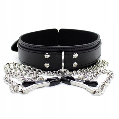 Obroża-Collar-With-Nipple-Clamps-Podniecająca-obroża-na-szyję-z-klamerkami-na-sutki-marki-Fetish-Addict.jpg