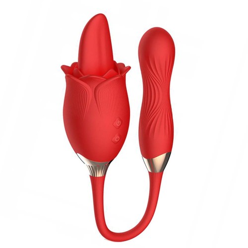 Silikonowy-masażer-kształcie-róży-Tongue-Stimulator-&amp;-Swinging-Egg-stymulacja-pochwy-łechtaczki