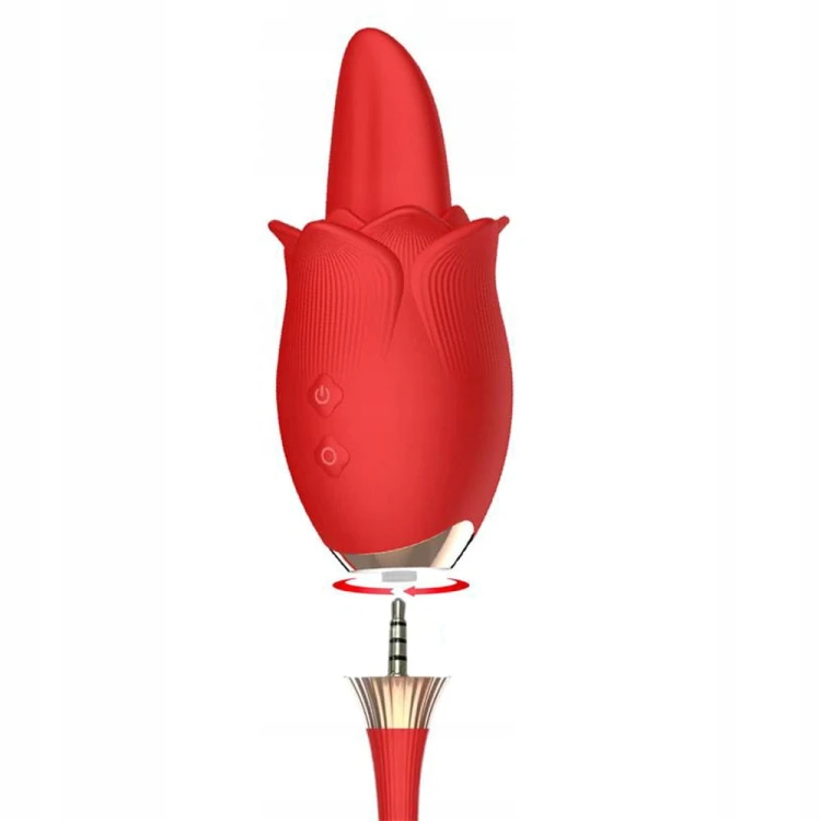 Silikonowy-masażer-kształcie-róży-Tongue-Stimulator-&amp;-Swinging-Egg-stymulacja-pochwy-łechtaczki