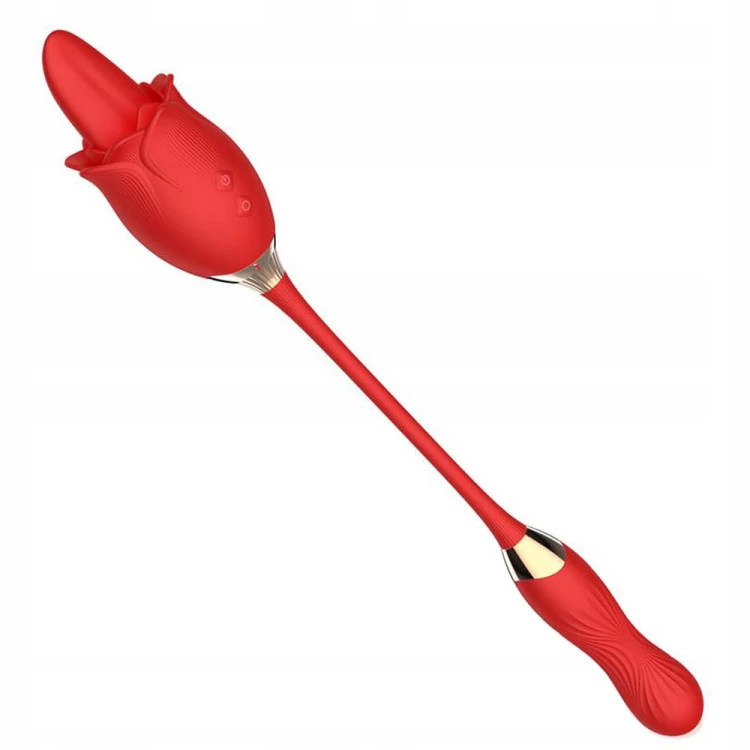 Silikonowy-masażer-kształcie-róży-Tongue-Stimulator-&amp;-Swinging-Egg-stymulacja-pochwy-łechtaczki