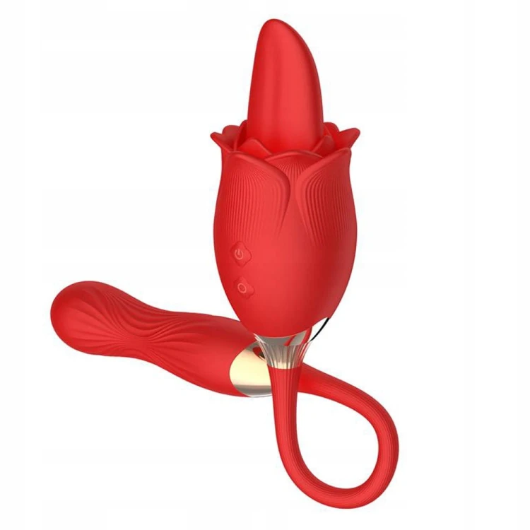 Silikonowy-masażer-kształcie-róży-Tongue-Stimulator-&amp;-Swinging-Egg-stymulacja-pochwy-łechtaczki