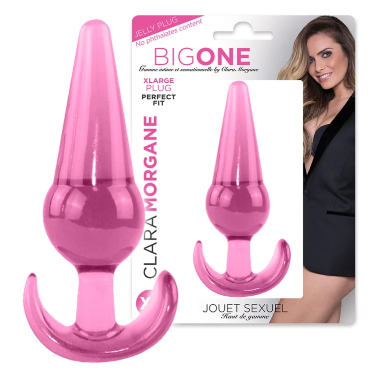 Duży-żelowy-korek-do-zabaw-analnych-Big-One-Pink-XL-wtyczka-stożkowo-kulkowa.