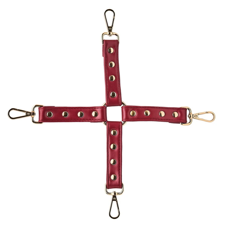 Uprząż-do-krzyżowego-wiązania-Hogtie-Red-czerwona-ekoskóra.jpg