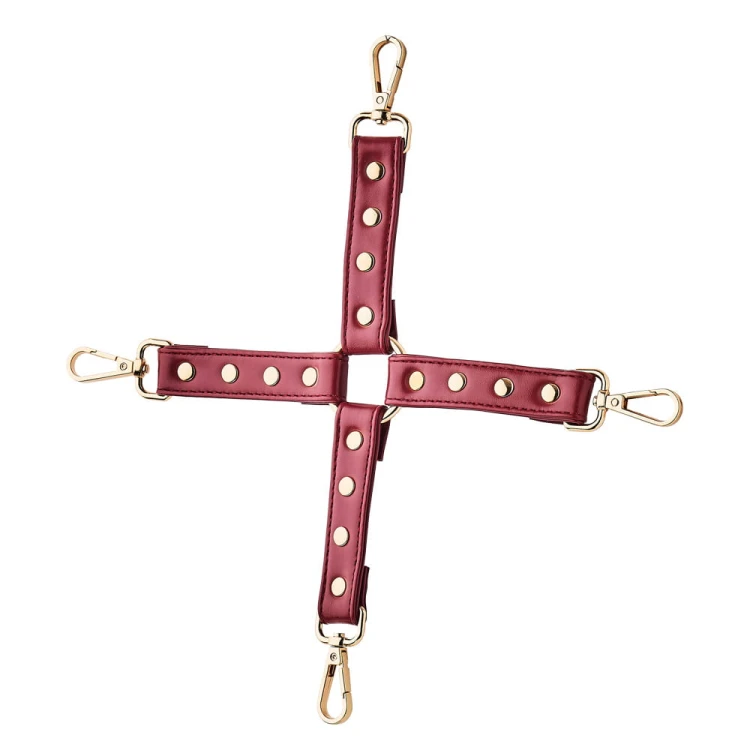 Uprząż-do-krzyżowego-wiązania-Hogtie-Red-czerwona-ekoskóra.jpg