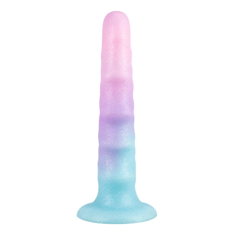 Dildo-silikonowe-na-przyssawce-miękkie-z-brokatem-Róg-jednorożca.jpg