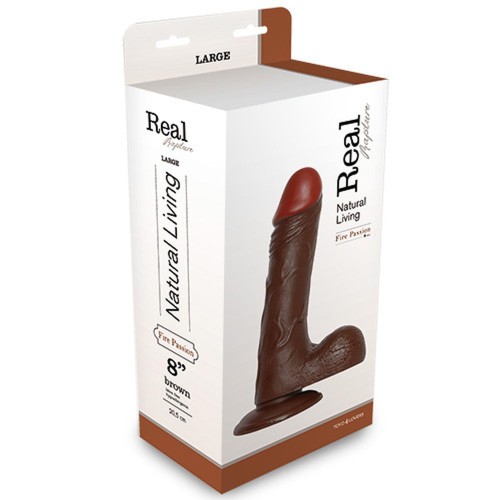 dildo REALISTIC DILDO REAL RAPTURE BROWN 8"
